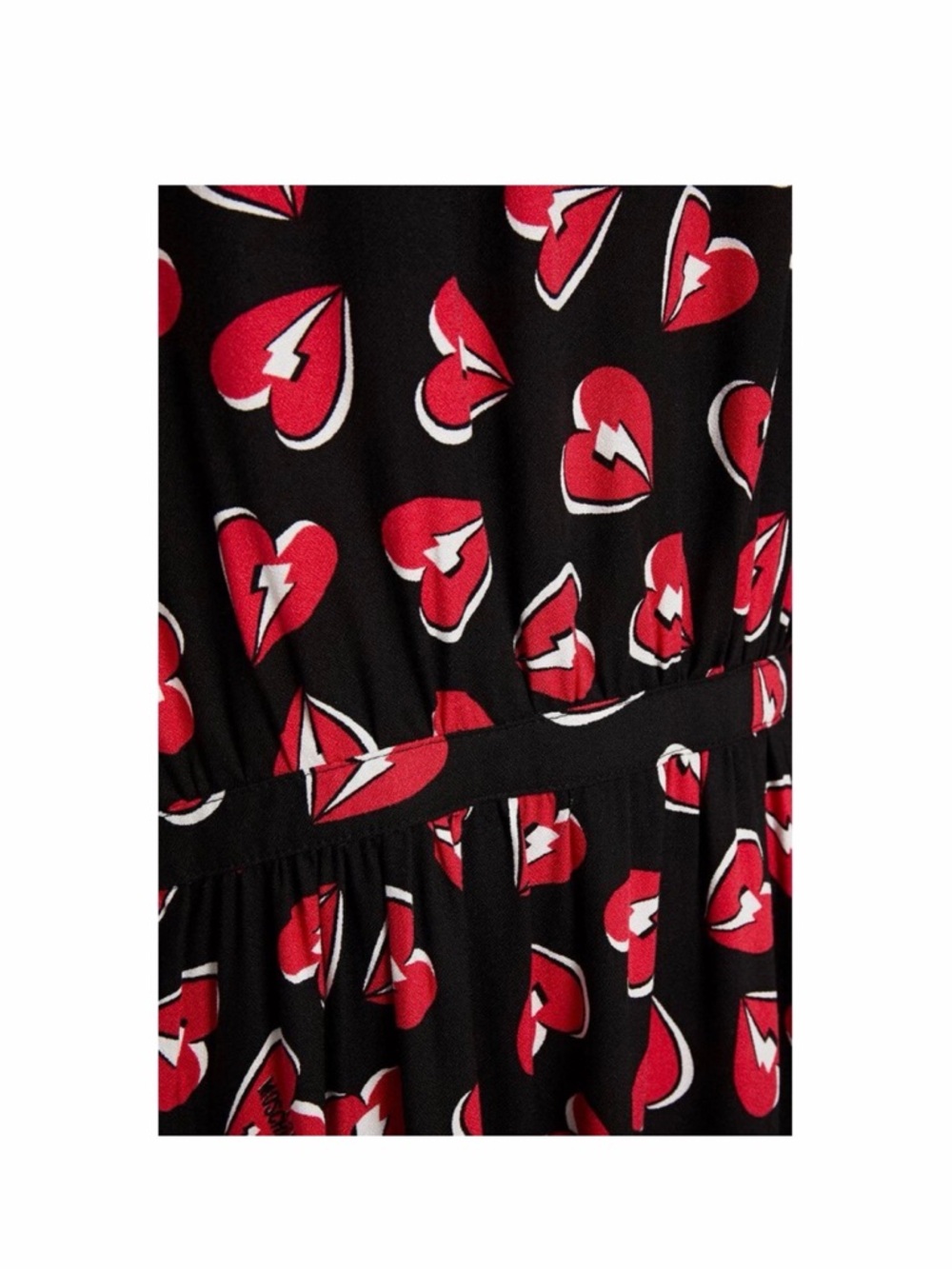 Love Moschino Black Maxi Dress with Red Heart Print - Picture 3 of 5